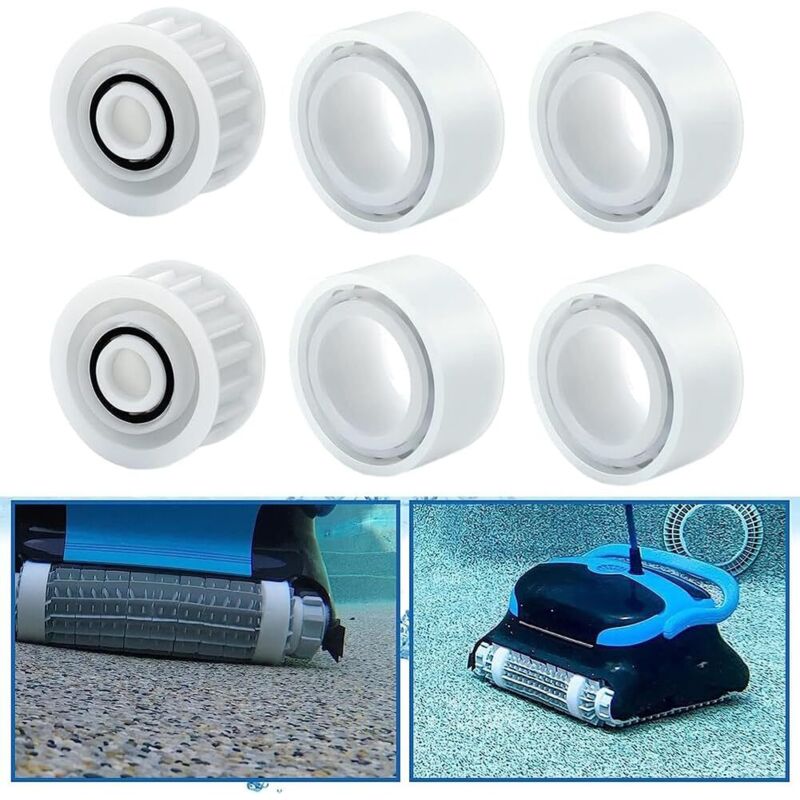 Zoternen - 4-teilige Führungsräder mit 2-teiligen Riemenscheiben-Ersatzteilen 3884997-R6, kompatibel mit Dolphin, Nautilus cc Plus M200/M400/M500 und