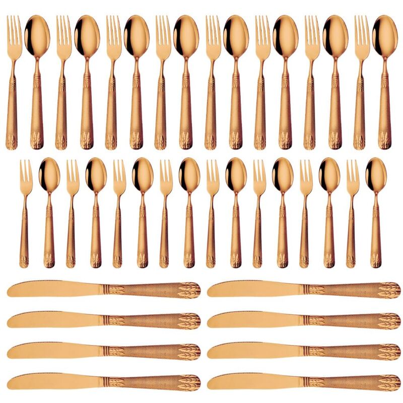 Zoternen - Besteck Set, 20/40Pcs Geschirrset aus Edelstahl mit Weizenährenmuster, Essbesteck Set für Zuhause Hotel Hochzeit, Spülmaschinenfest