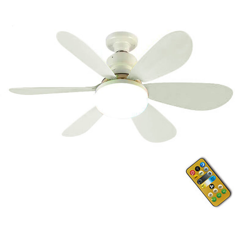 Zoternen - Deckenventilator mit Licht und Fernbedienung, 40W Deckenventilatorlampe mit E27-Fassung, dimmbarer LED-Deckenventilator für Schlafzimmer,