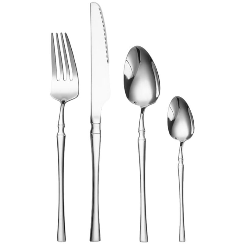 Zoternen Edelstahl Besteck Set, Essbesteck Set 24 teilig, Gabeln, Löffel und Messer, Poliertes Besteckset für die Küche zu Hause und Partys im
