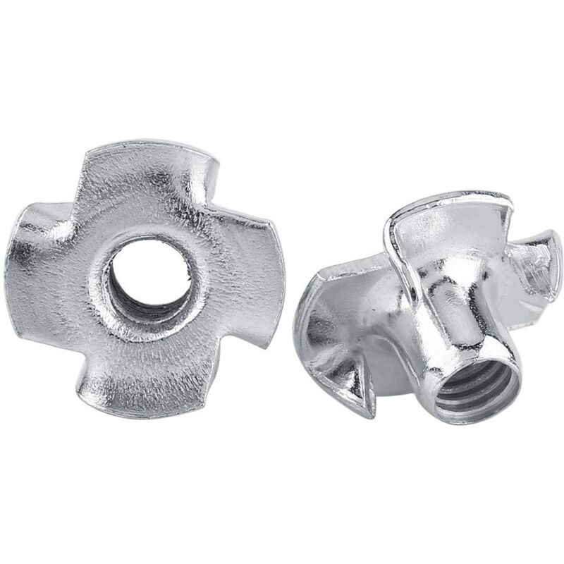 Zoternen - Einschlagmuttern, Sortiment Schrauben Kits M3/M4/M5/M6/M8 Zink Carbon T-Nuss Vier ProngedStahlmuttern für Handwerker Amateure
