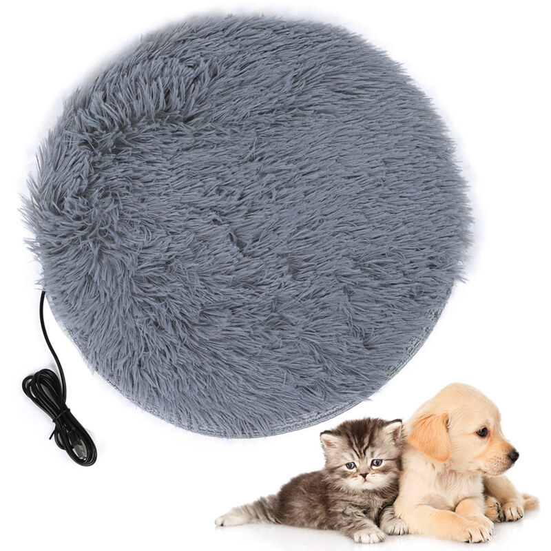 Zoternen Heizdecke für Haustiere, Heizkissen mit USB-Ladeschnittstelle, Plüsch für vier Jahreszeiten, für kleine Hunde und Katzen