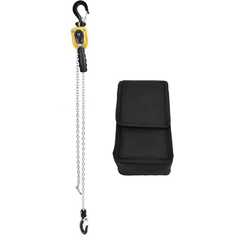 Zoternen Mini-Hebebühne, tragbar, mit Ratsche, Flaschenzug und Hebel, mit 1,5 m Kette, 500 kg Tragkraft