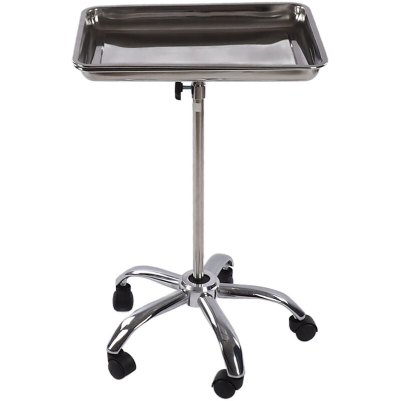 Zoternen - Salontablett mit Rädern, Metall, Edelstahl, anhebbar, mobil, für Friseur, medizinische Instrumente