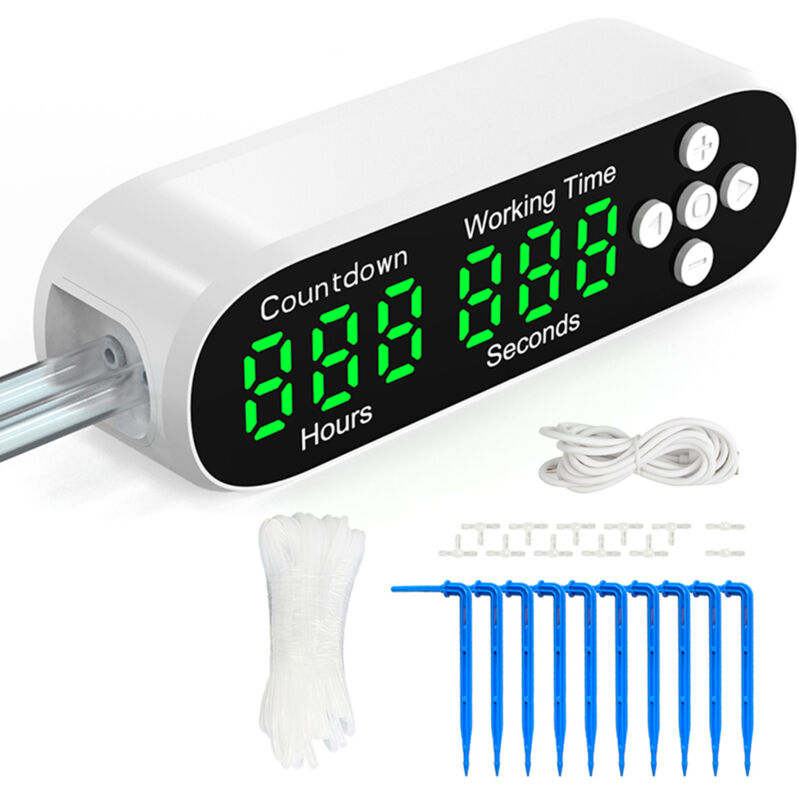 Zoternen USB-Wassersprinkler, automatisch, mit Wasser-Soundeffekt, einstellbar (1–999 h/1–999 s), Durchflussrate 0,2–0,4 l/min