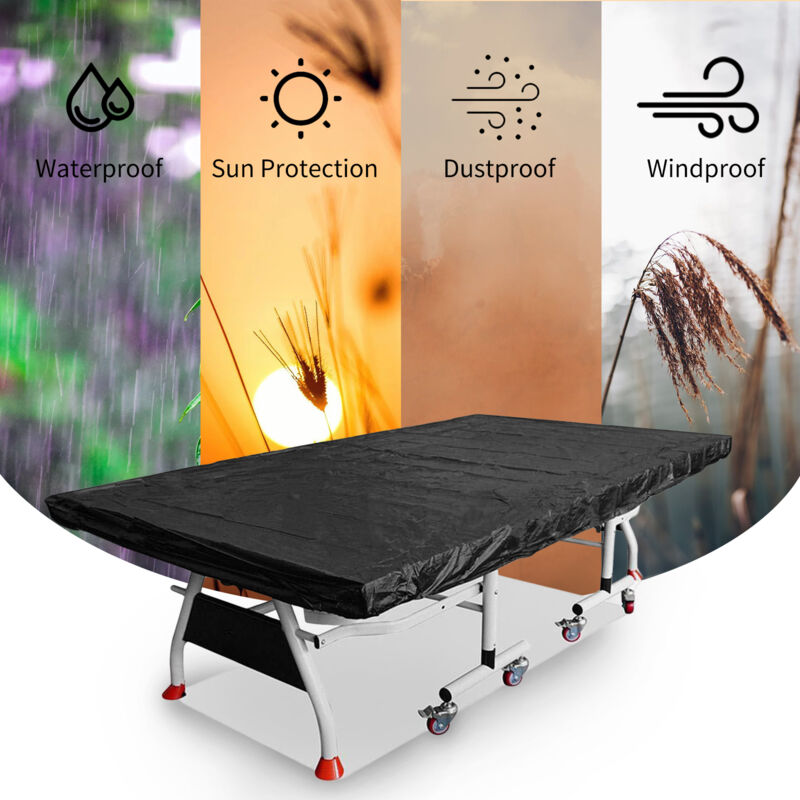 Zoternen - wasserdichte Tischtennisplatte-Abdeckung, 210D Oxford, wasserdichte Ping-Pong-Tisch-Abdeckung für draußen und drinnen,
