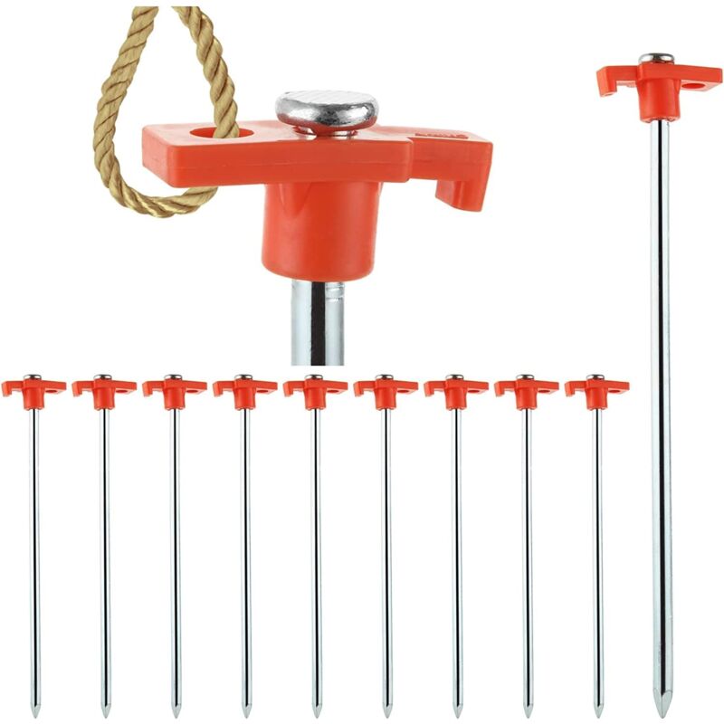 Zubehör für Pavillons, Zelte, Lauben und Bögen10 x 8 x 250 mm Zeltheringe für Camping, rostfreie Campingpflöcke für Garten, Planen, Reisen, Outdoor