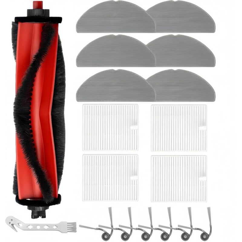 Zubehör für Roborock Q7 M5, Q7 M5+, Q7 L5, Q7 L5+ Staubsaugerroboter, Zubehörset für Roborock, Zubehör für Saugroboter, 1 Hauptbürste, 4 HEPA-Filter,