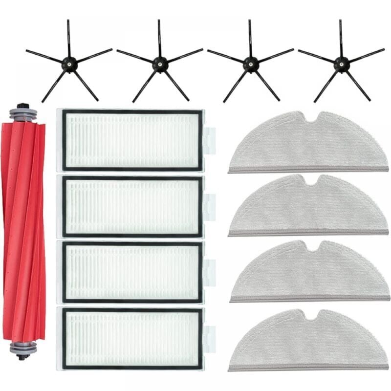 Cyslmuk - Zubehör für Roborock Q7 Max + Tuch, Tücher, Mopp, Seitenbürsten, Hauptwalze, Xiaomi Black Staubsauger-Ersatzteile