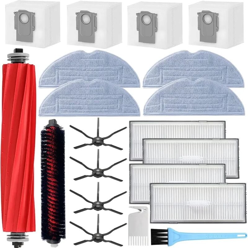 Zubehör für Roborock S7 MaxV Ultra, Ersatzteile für Roborock S7 Pro Ultra, 1 Hauptbürste, 1 Selbstreinigende Bürste, 4 Wischtücher, 4 Filter, 4
