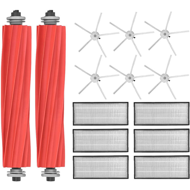 Zubehör für Roborock S7 MaxV Ultra / S7 MaxV / S7 Plus / S7 Max / S7 Roboterstaubsauger (2 Hauptbürsten + 6 Filter + 6 Eckbürsten)