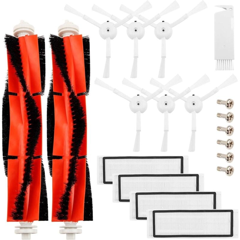 Zubehör für Xiaomi Saugroboter, 2 Zentralbürste& 6 Seitenbürste& 1 Reinigungshilfe& 4 HEPA Filters,Staubsauger-teile Ersatzteile für Xiaomi Mi Robot
