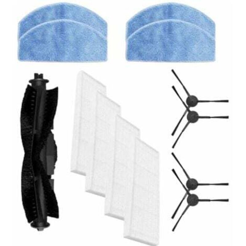 Zubehör Set für Saugroboter - Kompatibel mit G8000/G8000 Pro/Honiture G20/Laresar Evol 3 - Inkl. 1 Hauptbürste, 4 Seitenbürsten, 4 HEPA Filter, 4