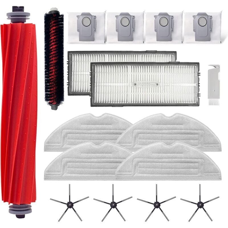 Zubehörset für Roborock S7 Pro Ultra/Roborock S7 MaxV Ultra: 1 Walzenbürste, 1 Selbstreinigungsbürste, 2 HEPA-Filter, 4 Seitenbürsten, 4