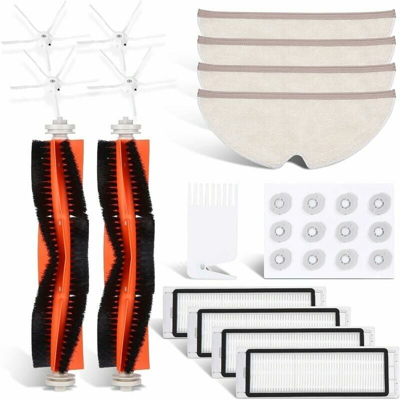 Zubehörset für Xiaomi Mi Robot eur, Ersatzzubehör-Wartungsset für Xiaomi Roborock S5 S50 S51 S55 S6 S6 maxv mit Zubehör 1 Hauptbürste, 3 Filter, 12