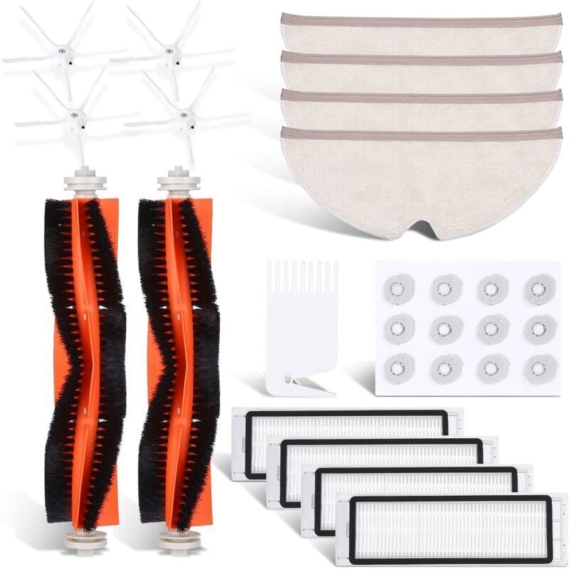Zubehörset für Xiaomi Mi Saugroboter, Ersatzteil-Wartungsset für Xiaomi Roborock S5 S50 S51 S55 S6 S6 MAXV mit folgendem Zubehör: 1 Hauptbürste, 3