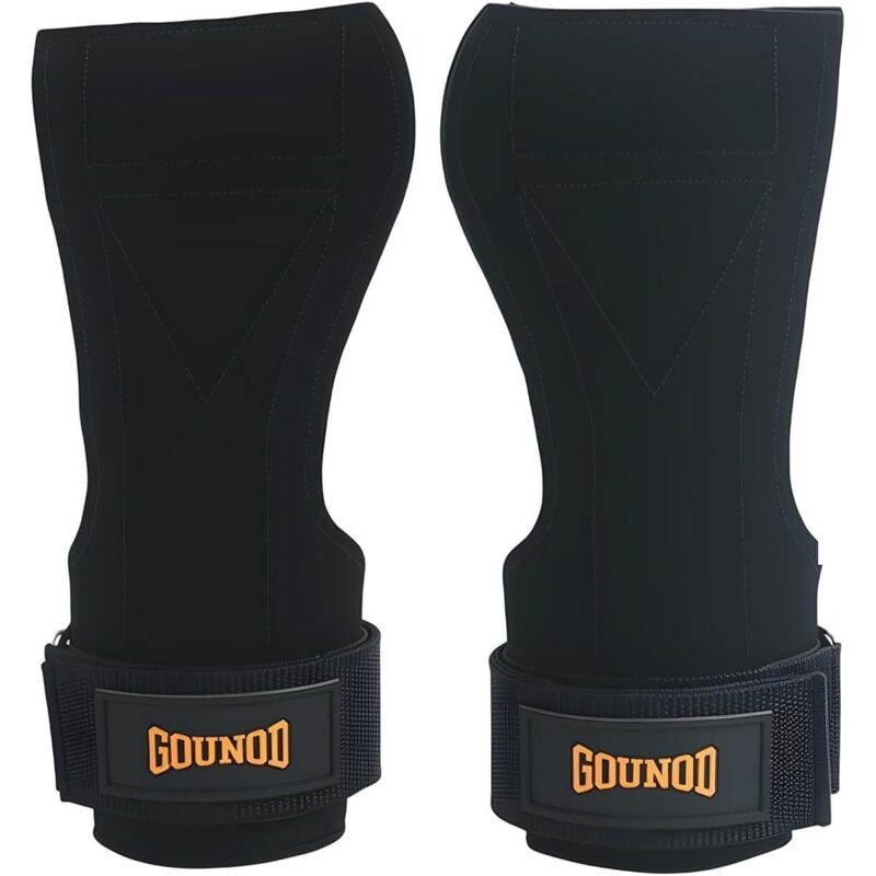 Zugriemen aus Leder für Gewichtheben, Bodybuilding und Krafttraining, rutschfeste Griffe mit Handgelenkpolsterung, Trainingszubehör für Männer und