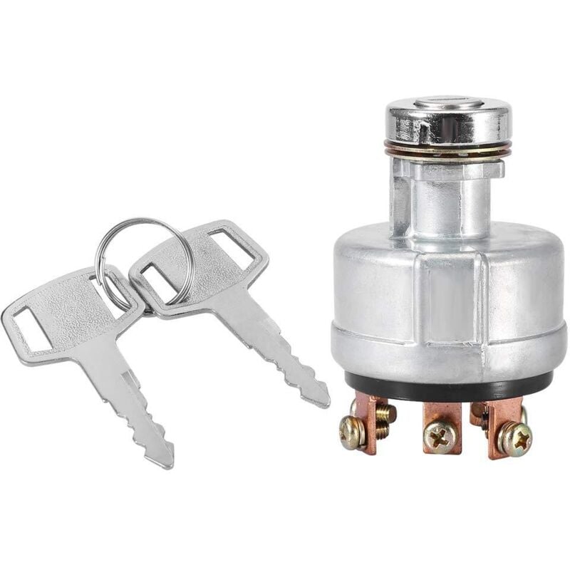 Zündschalter, wasserdichter Zündschlüssel-Startschalter mit 6-poligem Bagger 2 Schlüssel für Kobelco SK200-3 SK200-5 SK120-5 für Autos, Motorräder,