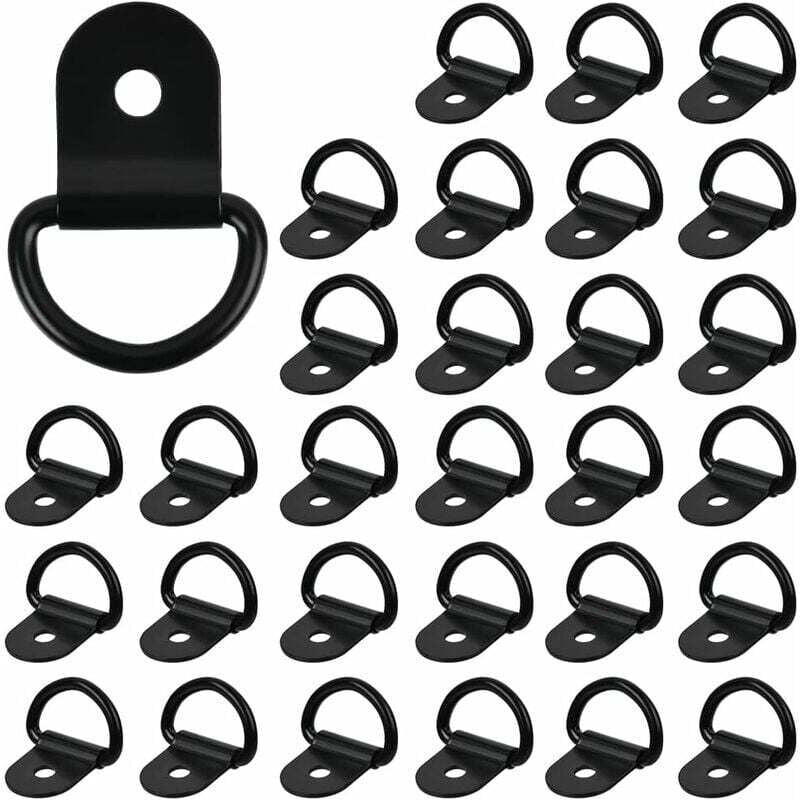 30 Stück Zurrringe D-Ringe, Hochleistungs-Zurrringe D-Haken LKW-Haken Zurrring zur Befestigung von Zurrringen für Anhänger LKW Boote Autos, 100 kg