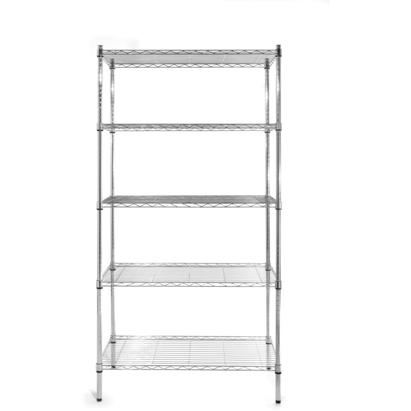 Lagerregal mit 5 Regalen, Chrom, 910x455x(H)1830mm - Hendi