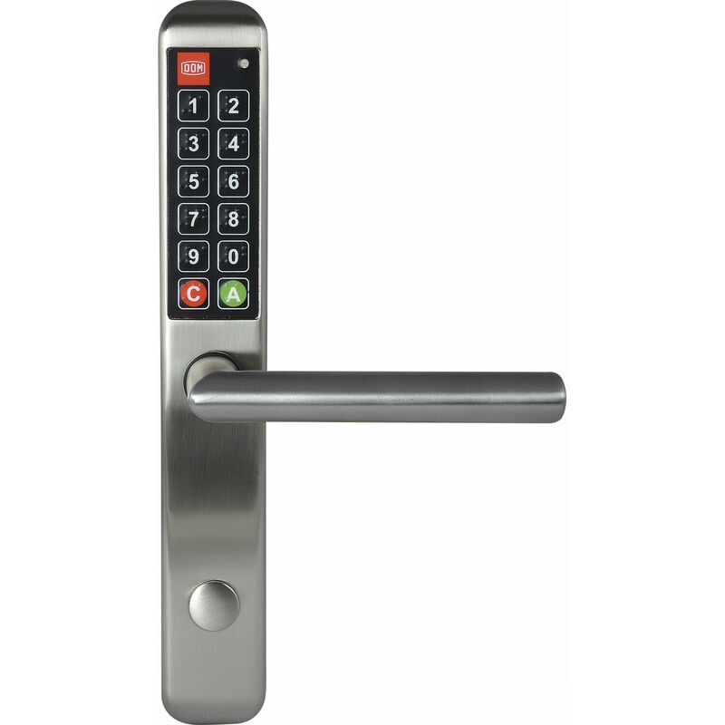DOM - Zutrittskontrollsystem, Langschildbeschlag EasyKey Slim, pz 88, Edelstahl önorm