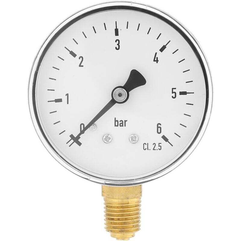 ZVD-1/4'NPT 0-6 bar Luft-Wasser-Druckmessgerät Seitenmontage Manometer für Wasser-Luft-Öl-Zifferblattinstrument