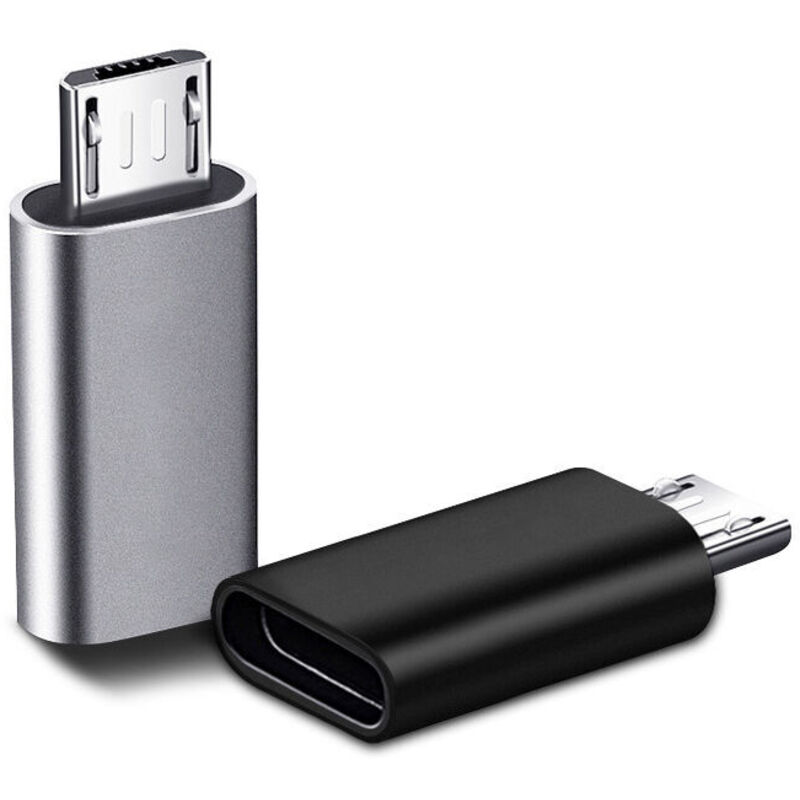 ZVD 2 Stück USB-C-Adapter, Micro-USB auf USB-C, USB-C auf Micro-USB-Anschlussadapter, Typ-C-Fem-Micro-USB-Stecker-Adapter für PC, Galaxy, Mate usw.