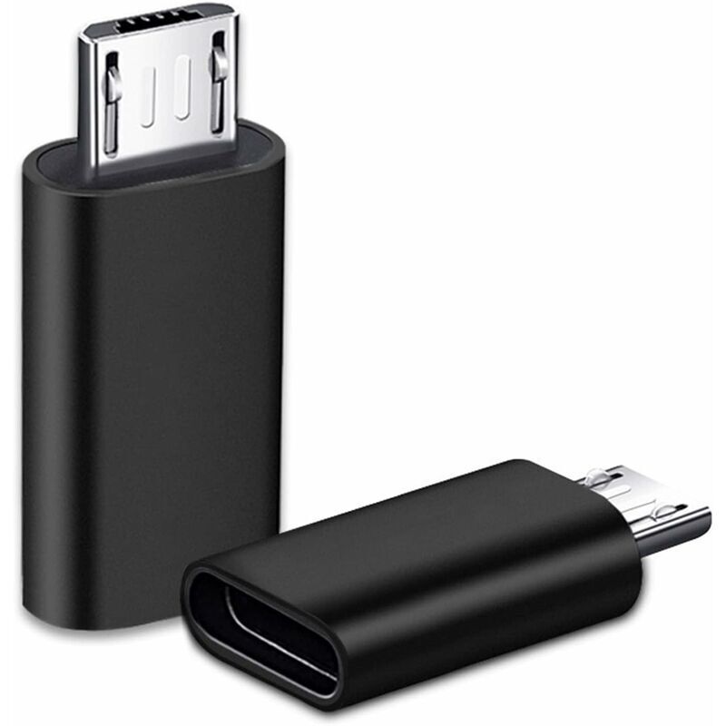 ZVD 2 Stück USB-C-Adapter, Micro-USB auf USB-C, USB-C auf Micro-USB-Anschlussadapter, Typ-C-Fem-Micro-USB-Steckeradapter für PC, Galaxy, Mate usw.