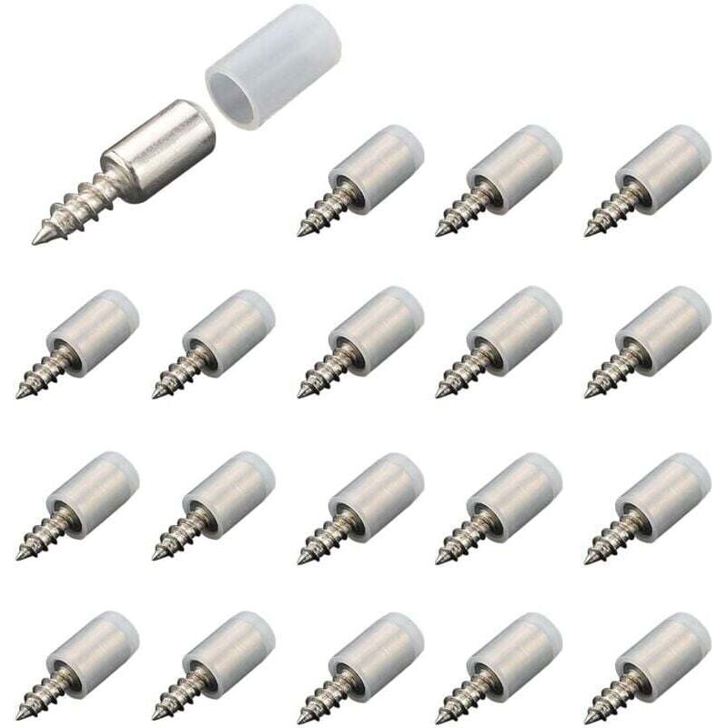 ZVD-20 Stück eingebettete selbstschneidende Schrauben, selbstschneidende Schrauben für Schranklaminat, Regalstützschrauben mit rutschfester Hülse,