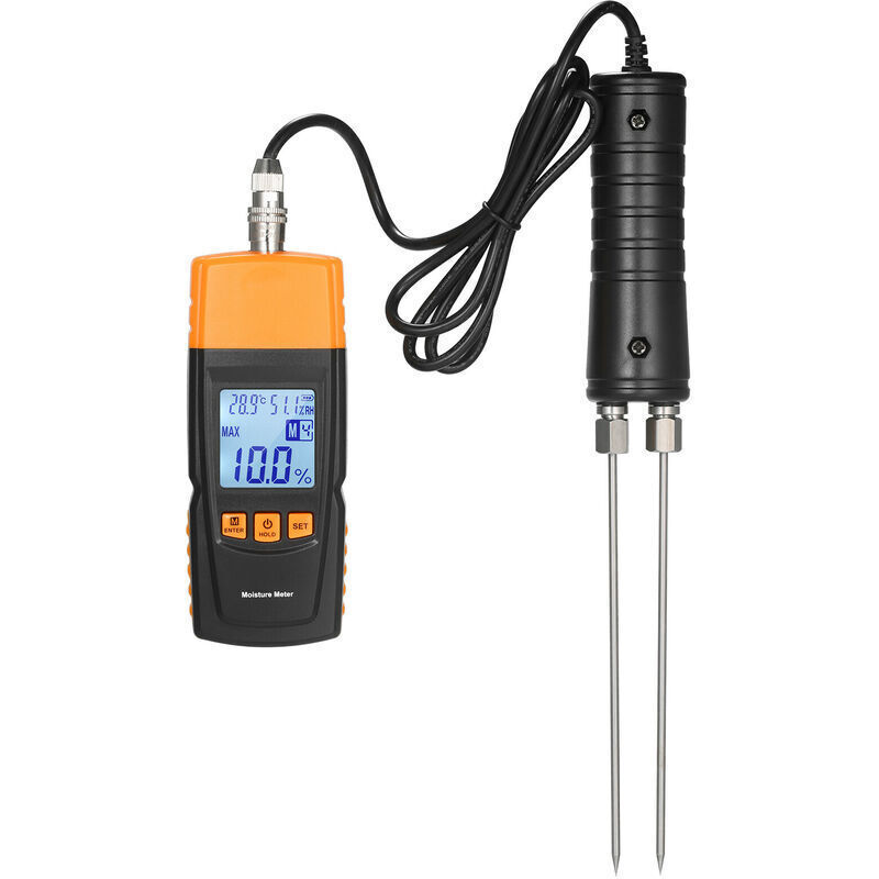 ZVD 3-in-1 Digitales Brennholzfeuchtemessgerät, Brennholz-Wassergehaltsanalysator, Umgebungstemperatur + Luftfeuchtigkeit + Holzfeuchtetester mit