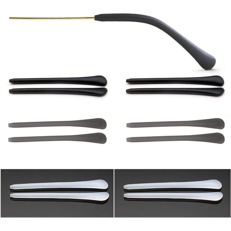ZVD 6 Paar Silikon-Anti-Rutsch-Brillengriffe, weiche Reparatur-Ersatzteile, Zubehör zum Ersetzen von Brillen mit dünnen Metall-Sonnenbügeln