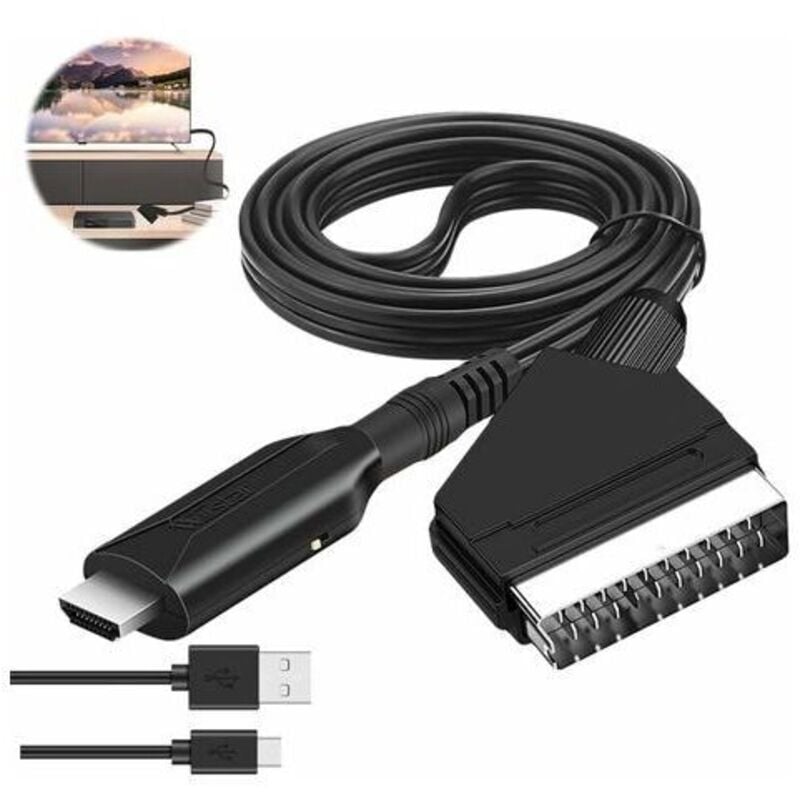 ZVD - Adaptateur Audio Vidéo Péritel vers hdmi pour HDTV/DVD/Décodeur/PS3/PAL/NTSC - Convertisseur Starlight thsinde
