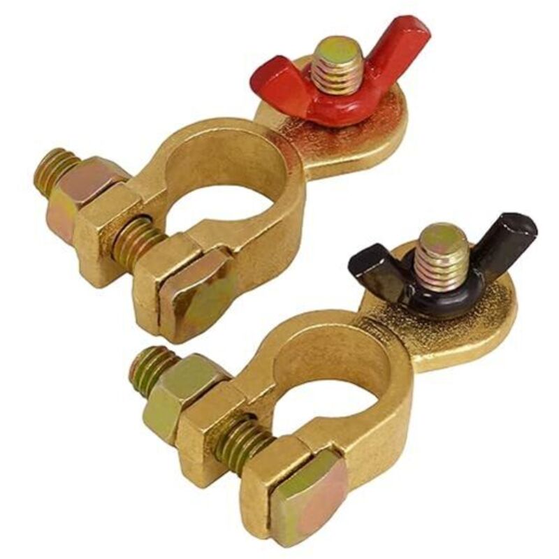 ZVD - Cosse Batterie 12V/24V, Bornes de Batterie Terminal Positives et Négatives avec 1Paire de Joint de Protection, Connecteurs de Batterie en