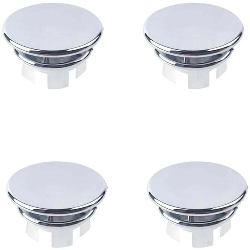ZVD - Couvercle de Trop-Plein pour Lavabo, 4 Pcs Anneau de Débordement d'Évier, Bouchon Trop Plein Lavabo, Couvercle de Trop-Plein de Trou d'Évier