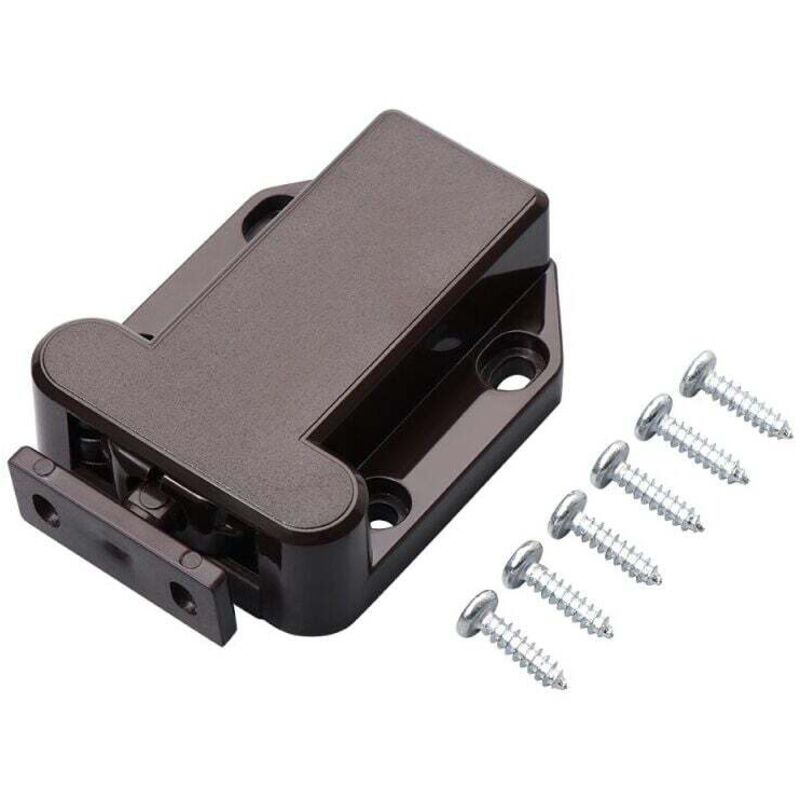 ZVD Gelb-Braun-Touch-Entriegelungsriegel für Schränke, 4 Stück, Schranktür-Schrankriegel für Schränke, Touch-Riegel mit Schrauben,