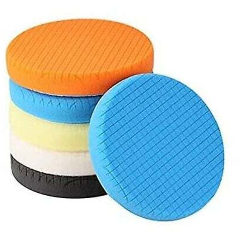 ZVD-Polierpad, 5-teiliges 150-mm-Polierschwamm-Polierset für Autopolierer/für RO/DA-Poliermaschine mit Doppelwirkung