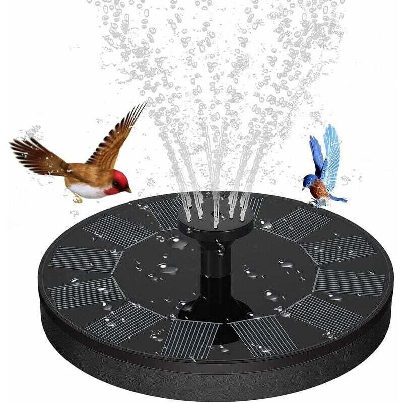 ZVD Solarbrunnen, Gartenbrunnen im Freien, Solarpumpe für Teich, Springbrunnen für Zierteich, Vogelbad Dekoration Fischteich Garten Terrasse,