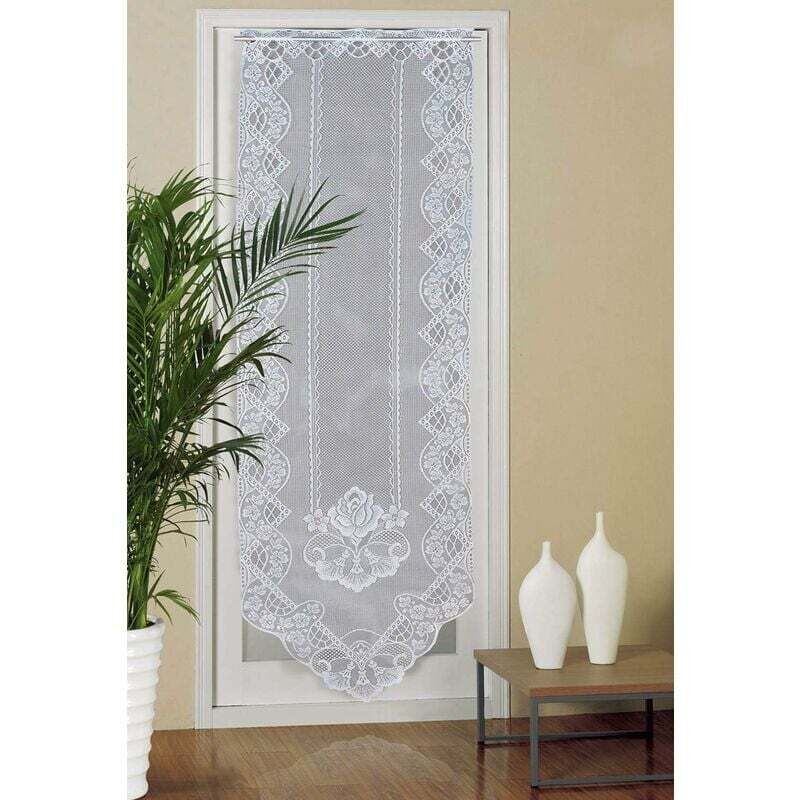 ZVD Spitzen-Türvorhang, 60 cm x 180 cm, halbtransparente Voile-Vorhänge für Fenster, bestickter Vorhang für Heimdekoration, Wohnzimmer, Schlafzimmer,