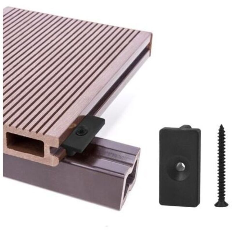 ZVD- Verbund-Terrassendielen-Clips, 100 Stück – 6 mm verdeckte Befestigungselemente/Kunststoff-Terrassendielen-Befestigungselemente,