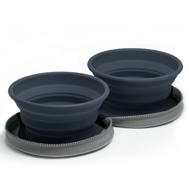 Zwei faltbare Hundenäpfe – Hundenapf – Faltbarer Napf mit Tragetasche