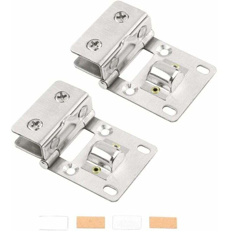 Zwei Sets Glastürscharniere, hochwertige Edelstahl-Glastürklemmscharniere für Badezimmer, Dusche, Schrank, Küche, Vitrine, Dusche ohne Bohren - Grau,