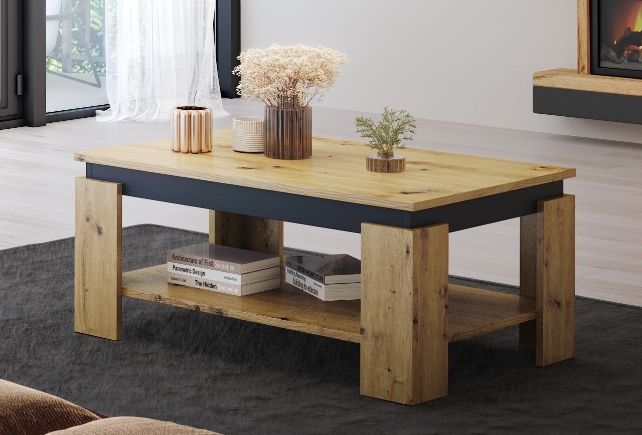 Couchtisch 90x60 Beistelltisch Wohnzimmertisch Sofatisch Ablagetisch - Eiche ...