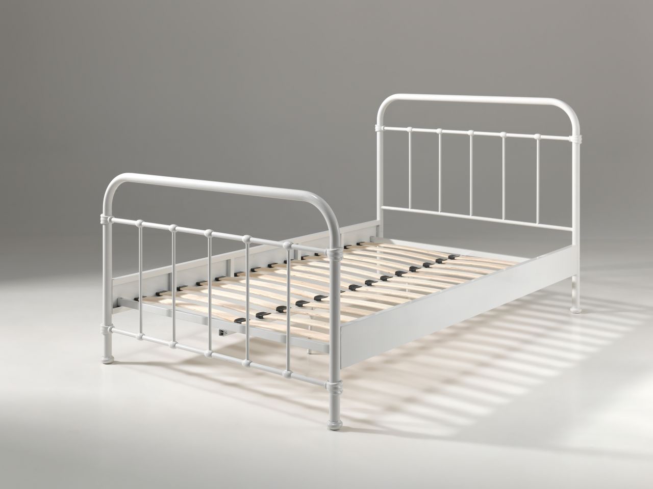 Vipack: Metallbett NEW YORK 120 x 200 weiß + Lattenrost - Einzelbett Jugendbett