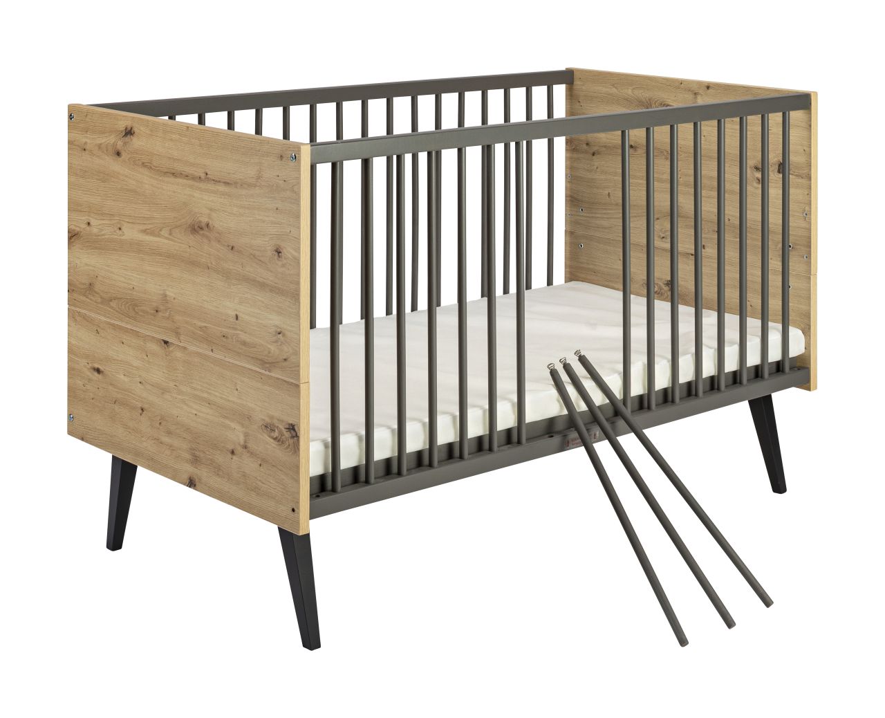 Kombibett 70x140 Babybett Kinderbett Lattenrost Kindermöbel Schardt Morris Oak