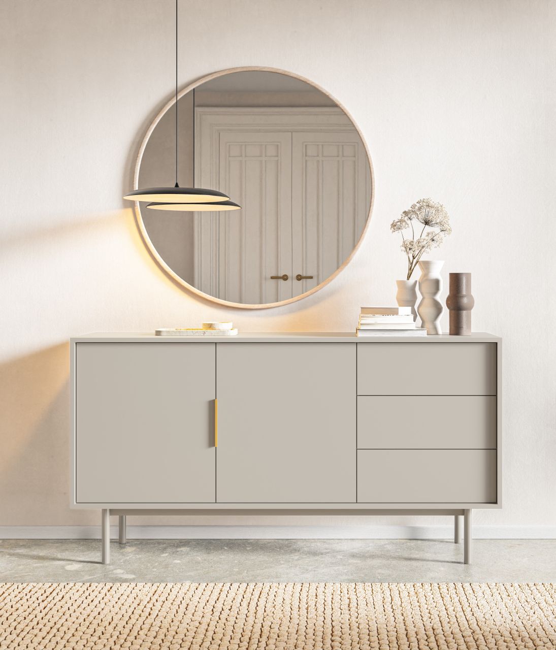 Sideboard Kommode 2T/3S Highboard Anrichte Wohnmöbel Schrank Kaschmir