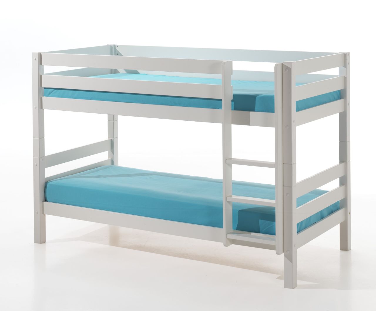 Vipack: 'PINO' Etagenbett Höhe 140 cm Kiefer massiv weiß lackiert - geteilt