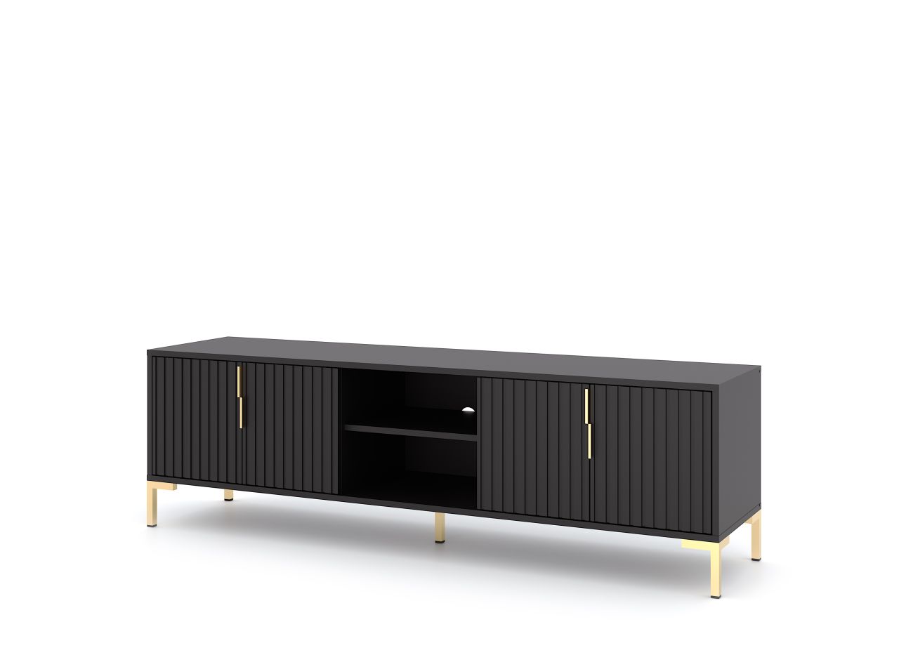 Lowboard 165 hängend-stehend Fernsehkommode TV-Tisch Sideboard Möbel - Schwarz
