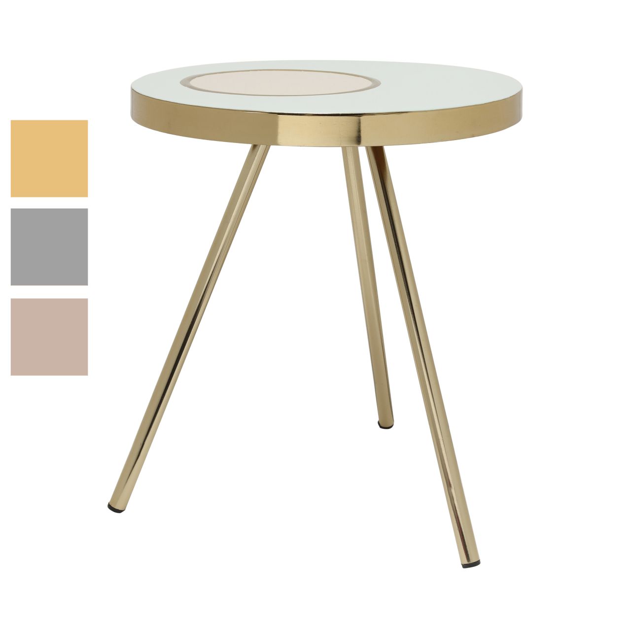 Beistelltisch Tisch Couchtisch Gold Abstelltisch Blumentisch rund Metall modern