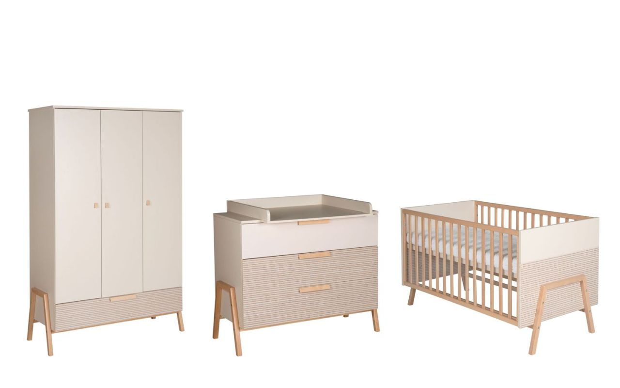 Set Kinderbett Umbauseiten Wickelkommode Kleiderschrank Babyzimmer Kinderzimmer