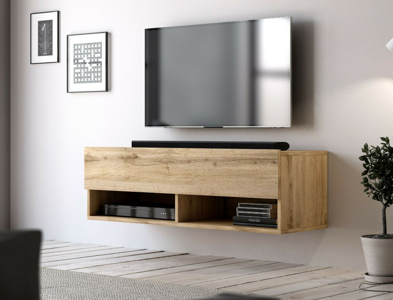 Lowboard 100 hängend - Fernsehkommode Fernsehtisch TV-Kommode Wohnmöbel -Wota...